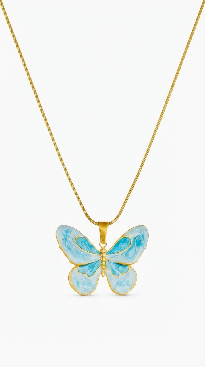 "Butterfly" PVD Gold-Plated Stainless Steel Necklace - Intensity