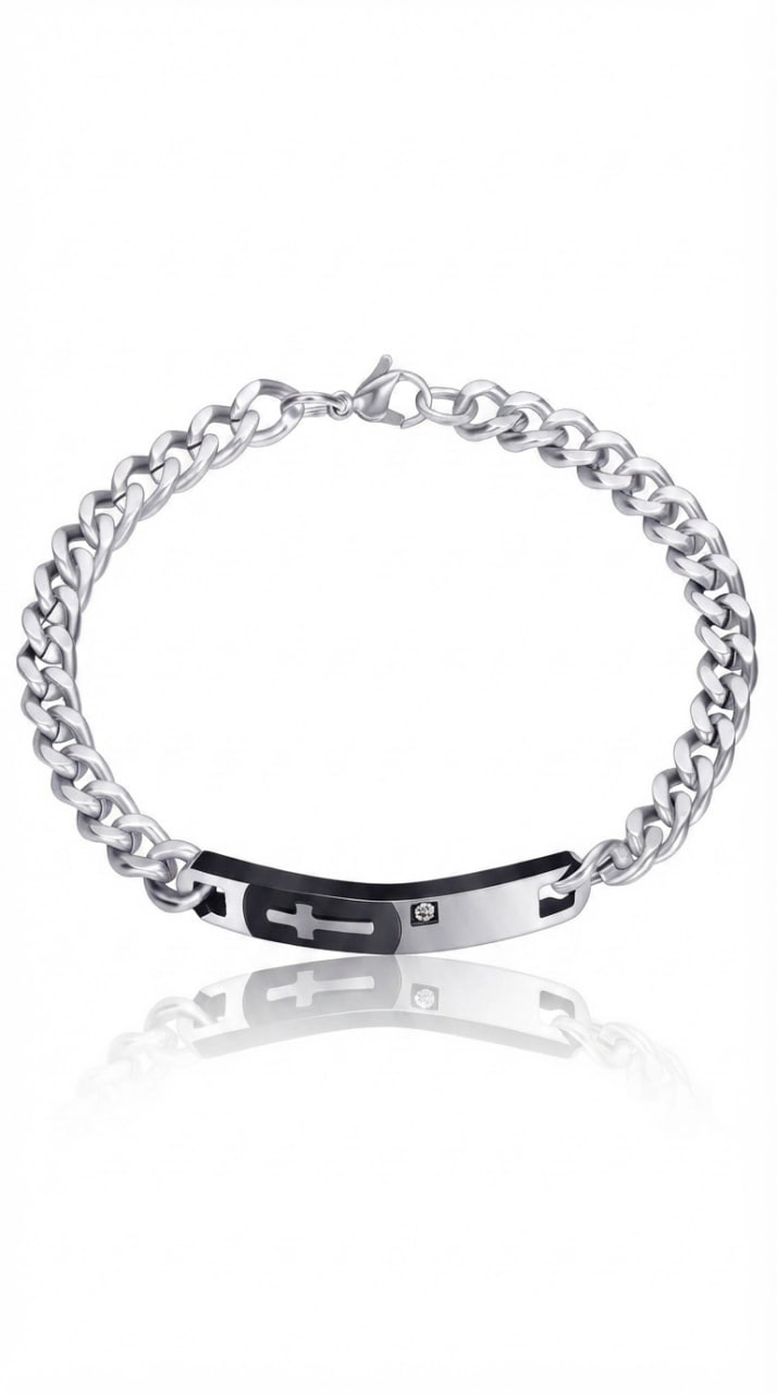 "Cross" Bracelet, Stainless Steel