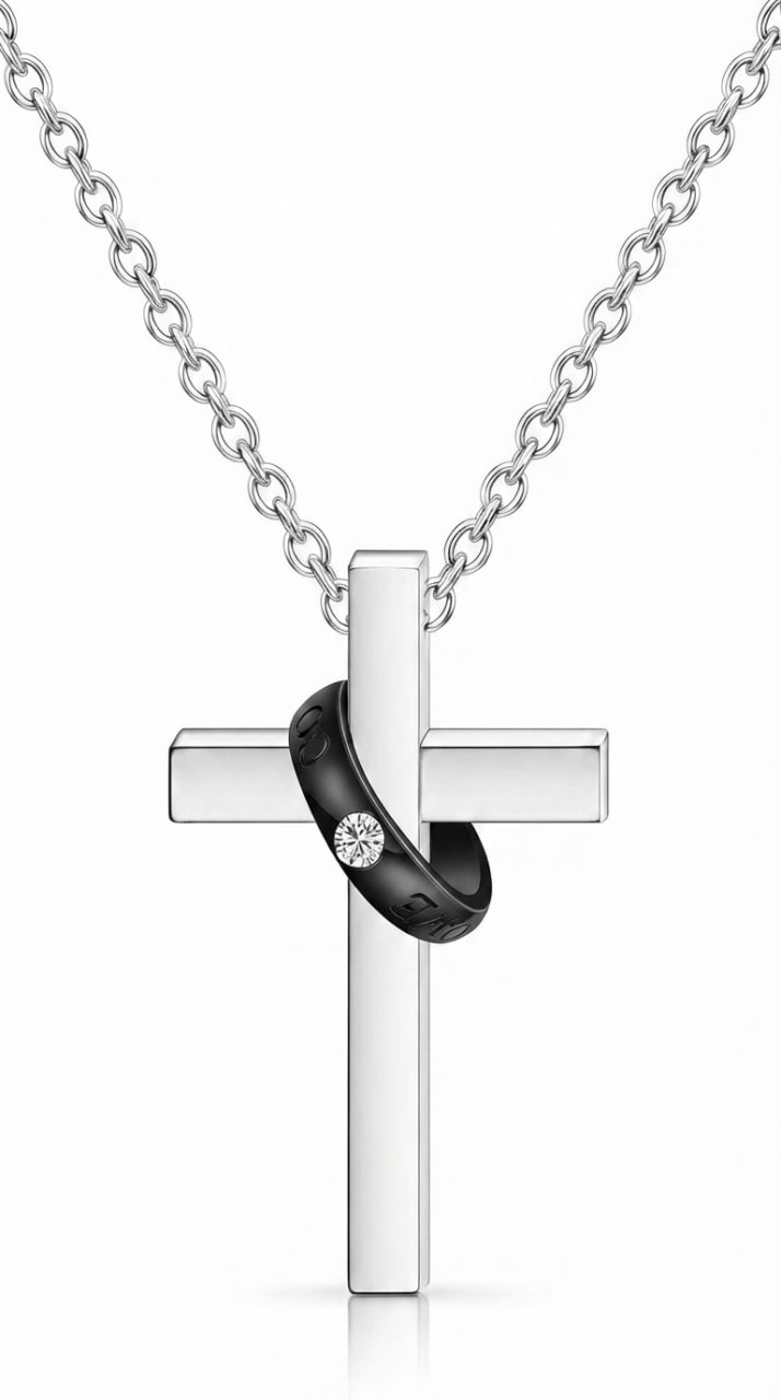 "Cross" Necklace, Stainless Steel
