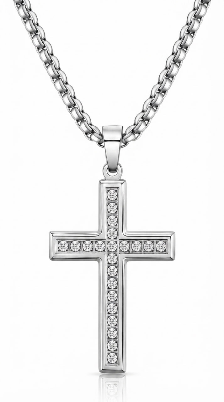 "Cross" Necklace, Stainless Steel