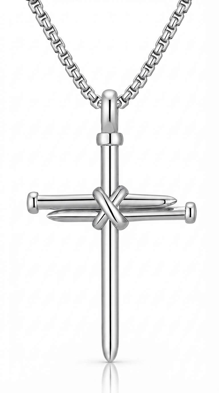 "Cross" Necklace, Stainless Steel