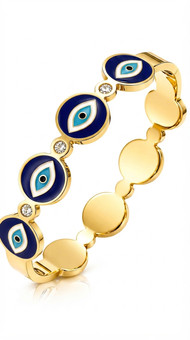 "Evil Eyes" PVD Gold-Plated Stainless Steel Bracelet - Intensity