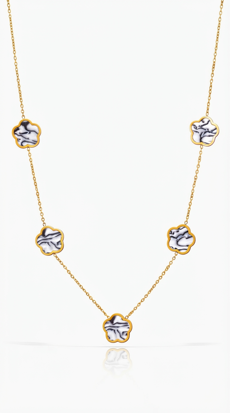 "Flower Meadow" PVD Gold-Plated Necklace - Bubble Pop