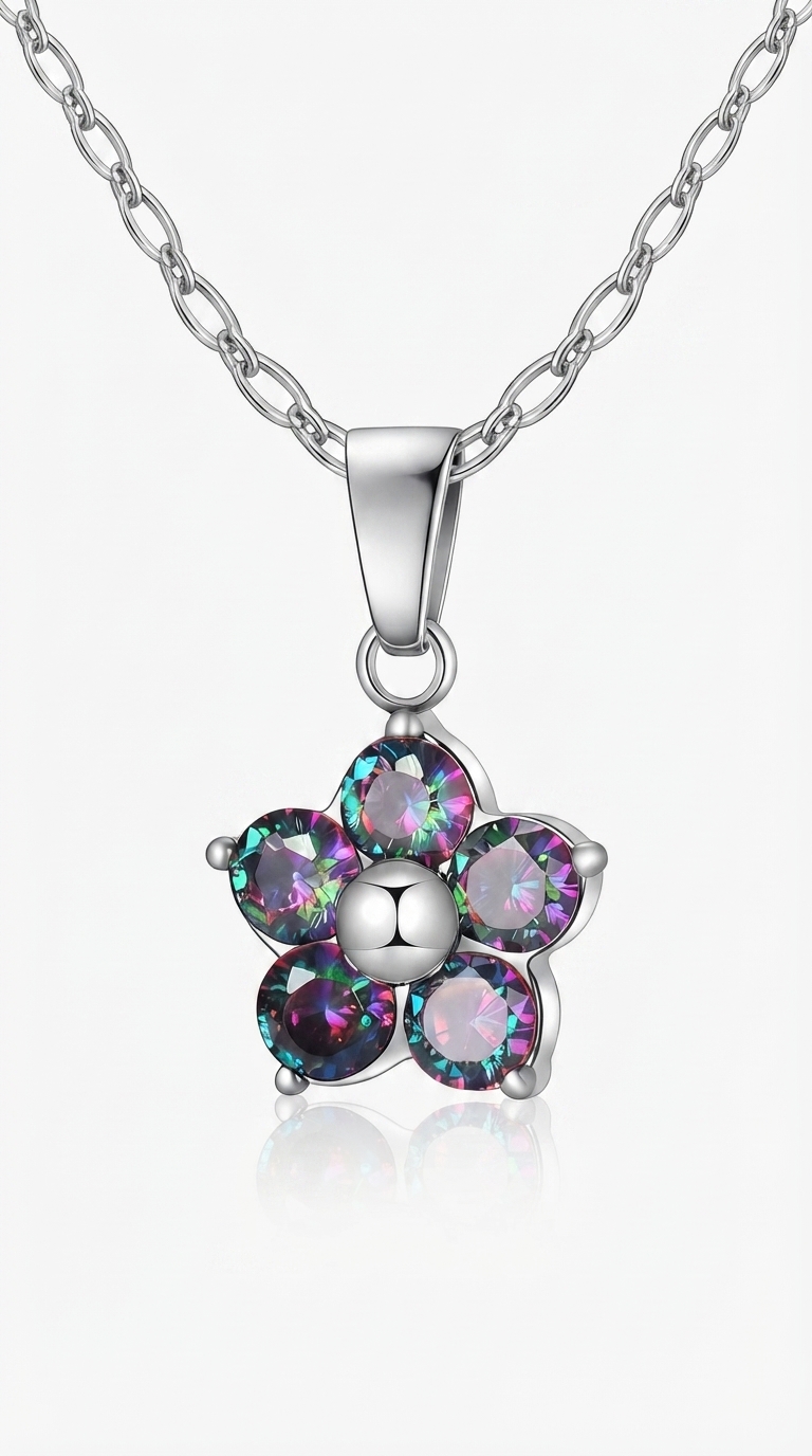 "Flower" Stainless Steel Necklace - Crystallic
