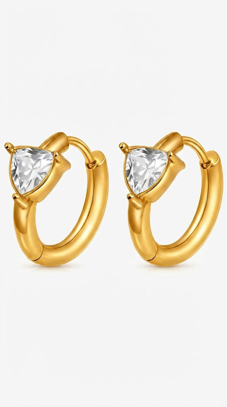 "Hearts" PVD Gold-Plated Stainless Steel Earrings - Intensity