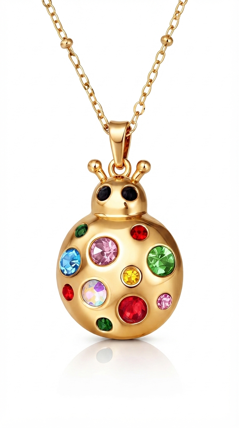 "Ladybug" PVD Gold-Plated Stainless Steel Necklace - Intensity