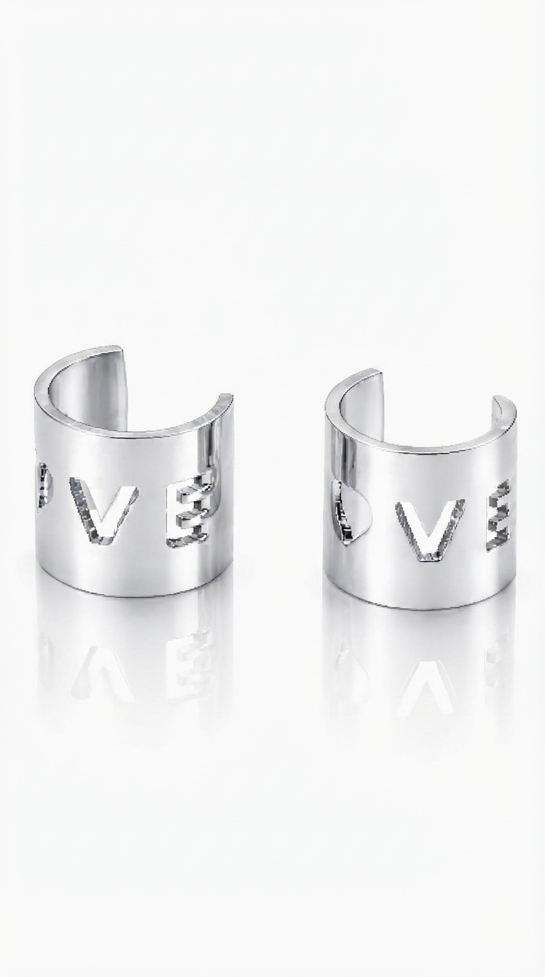 "Love" Earrings, Stainless Steel
