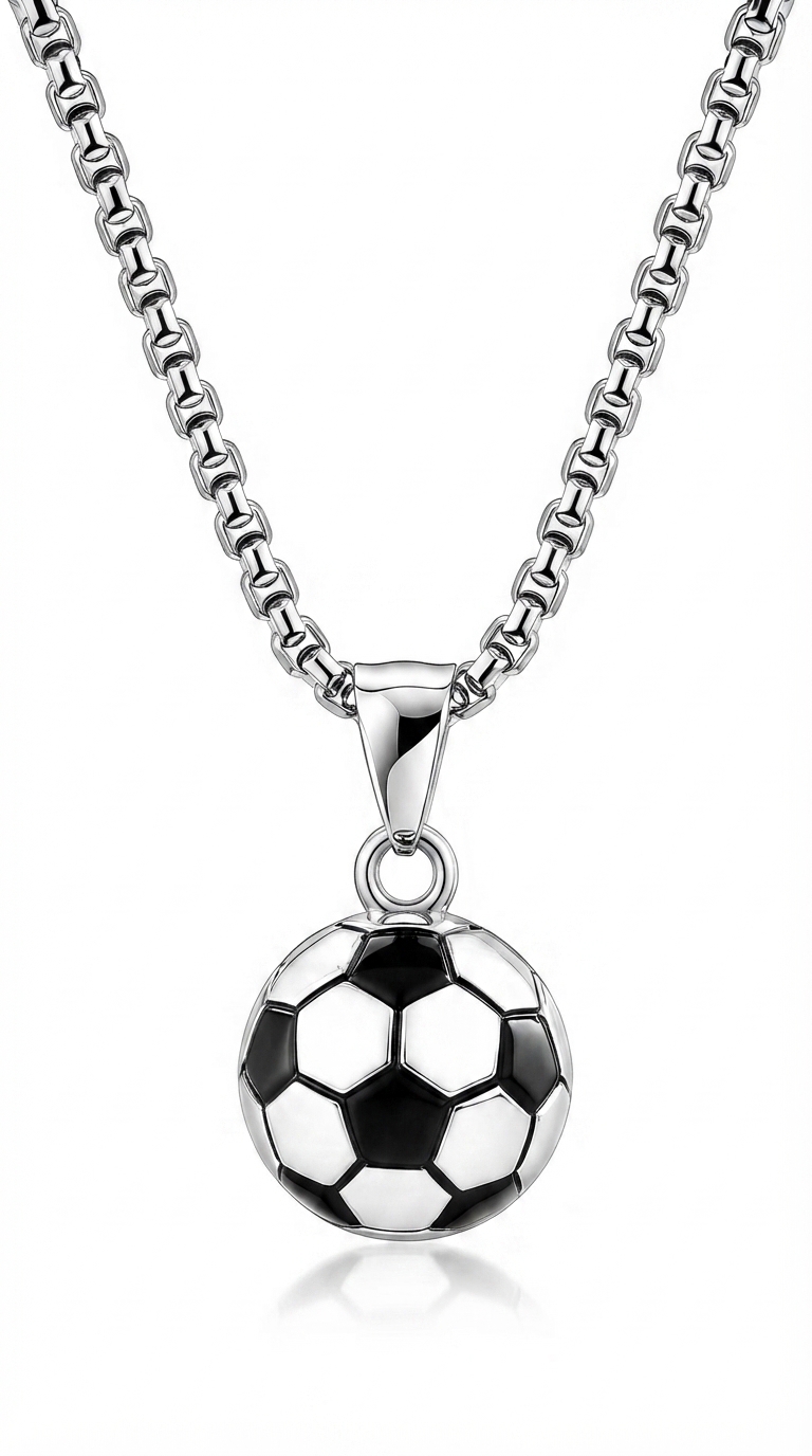 "Soccer ball" Necklace, Stainless Steel