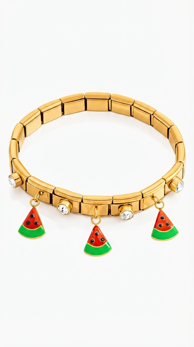 "Watermelons" PVD Gold-Plated Stainless Steel Bracelet - Intensity