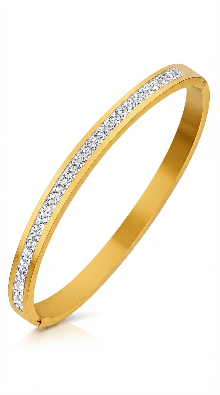 Bracelet, 18K Gold Plated Steel