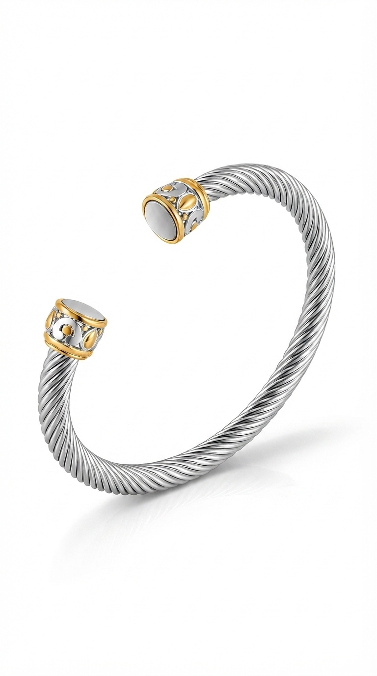 Bracelet, 18K Gold Plated Steel