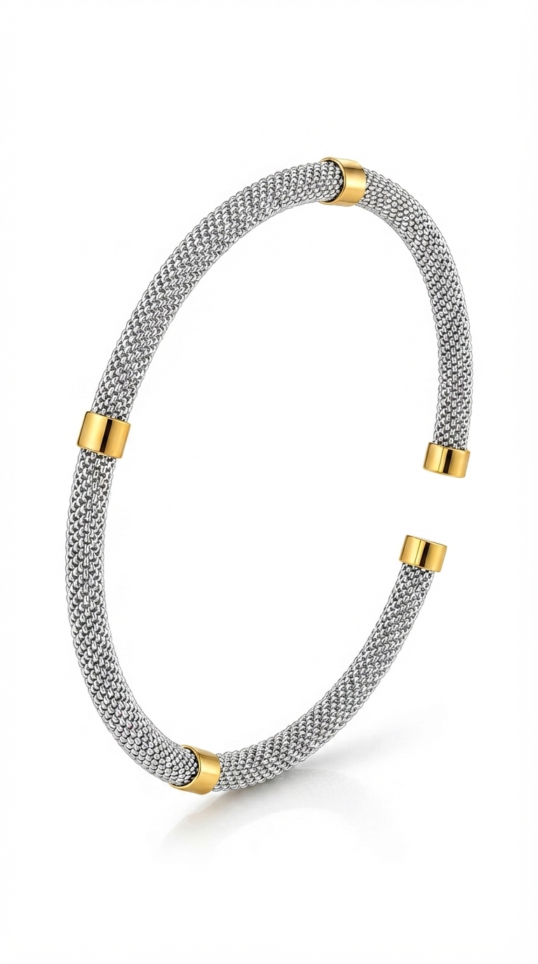 Bracelet, 18K Gold Plated Steel