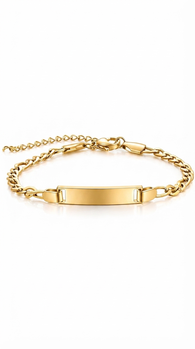 Bracelet, 18K Gold Plated Steel