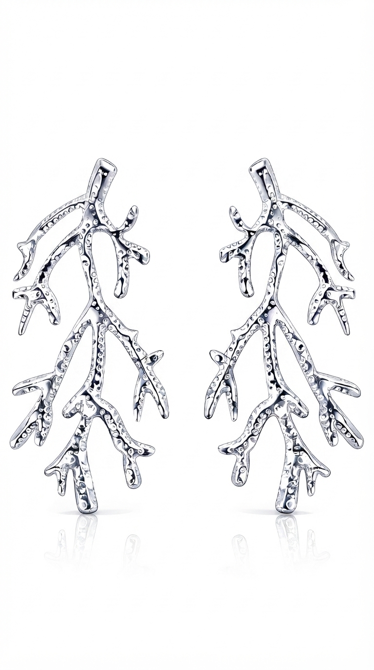 Earrings, 18K Gold Plated Steel
