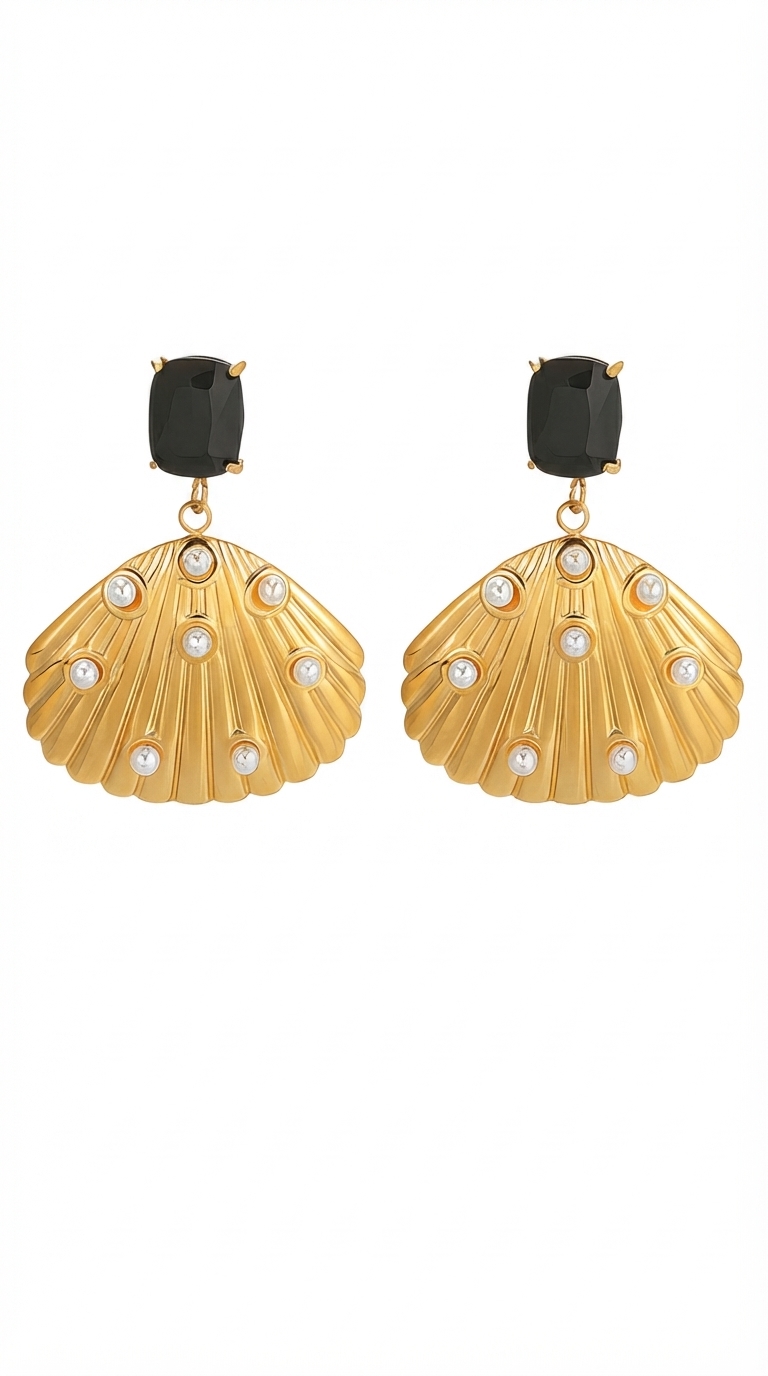 "Seashells" PVD Gold-Plated Steel Earrings - Intensity