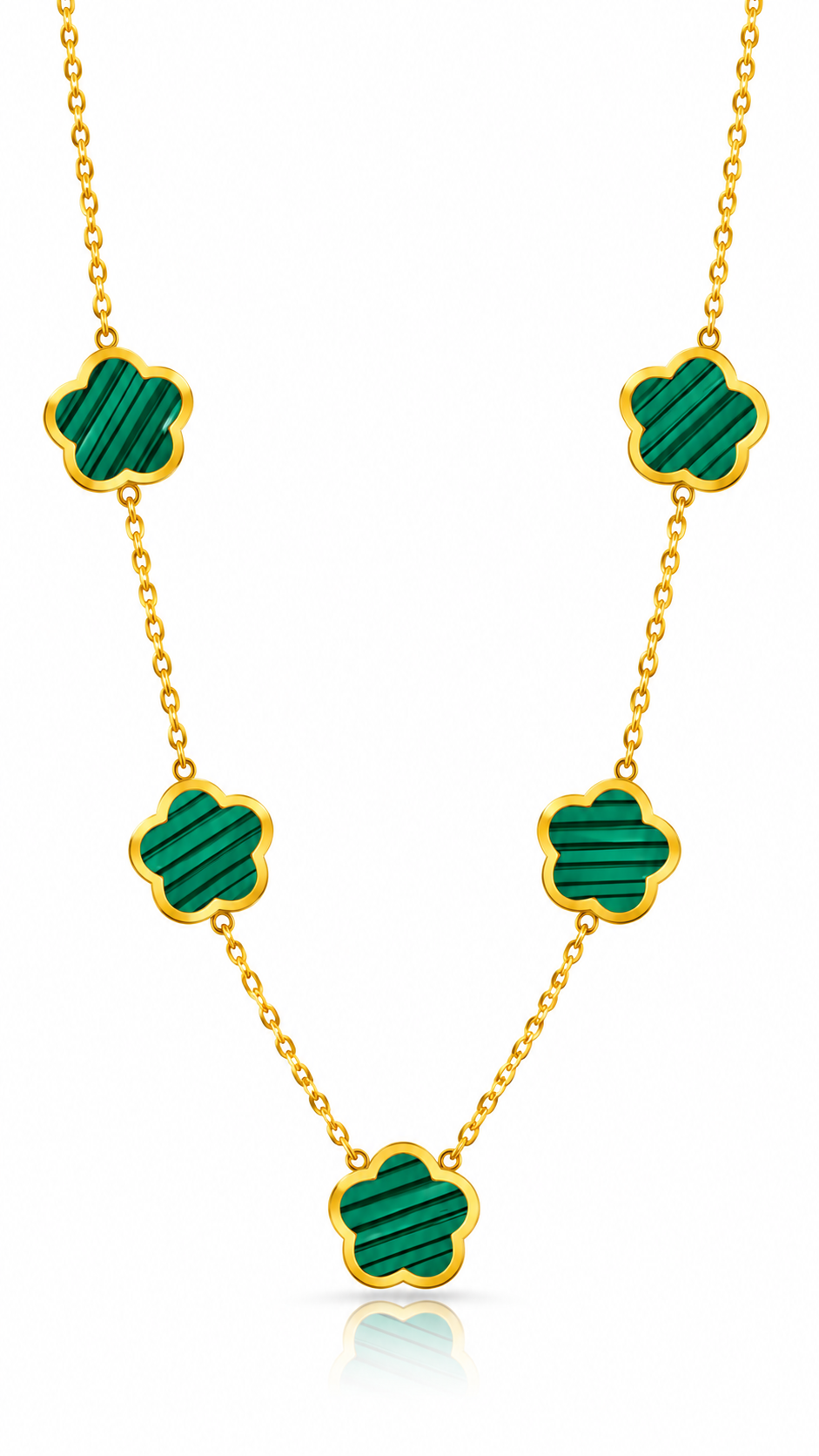 "Flower Meadow" Necklace, 18K Gold Plated Steel