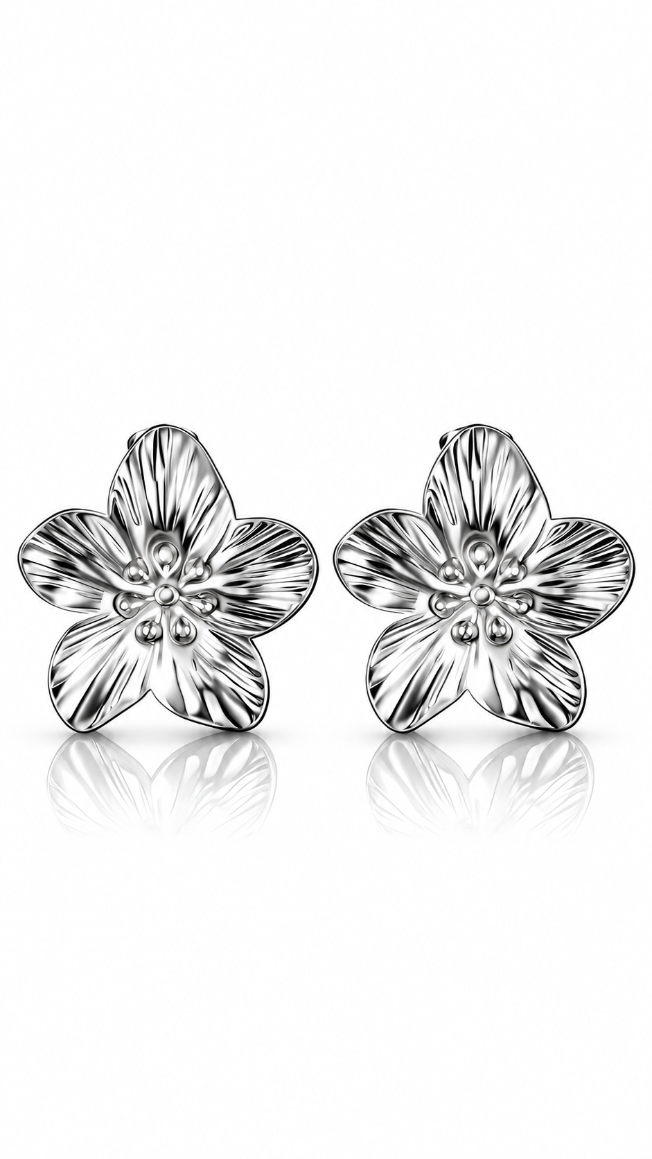 "Flowers" Earrings, Stainless Steel