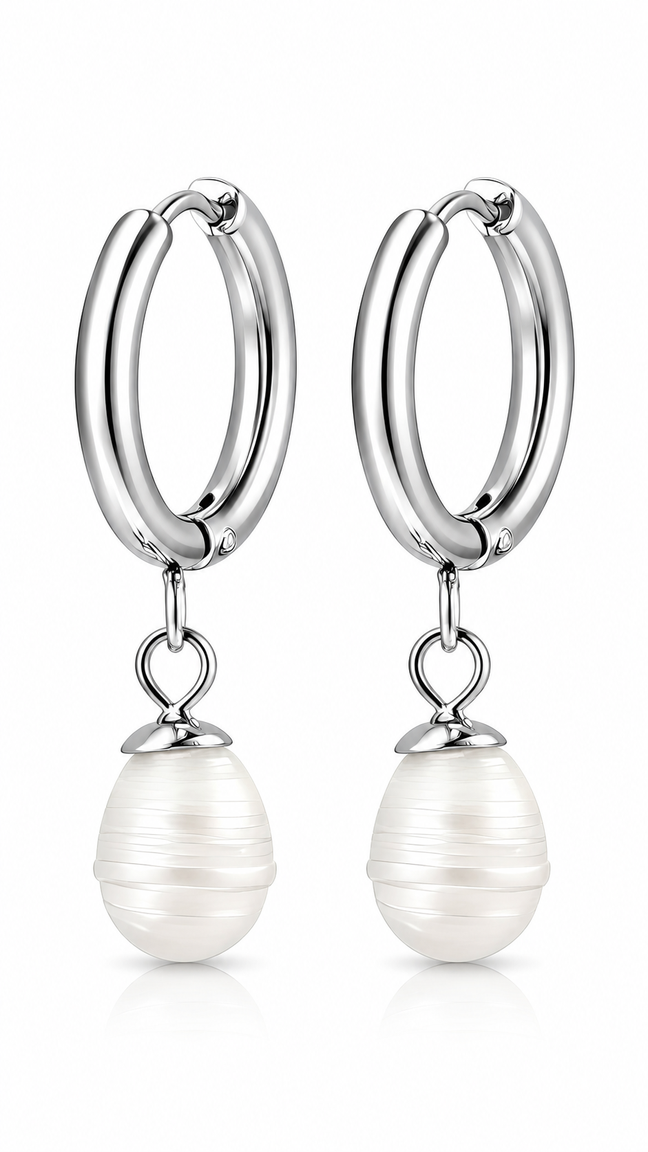 Stainless Steel Earrings with Freshwater Pearl - Intensity