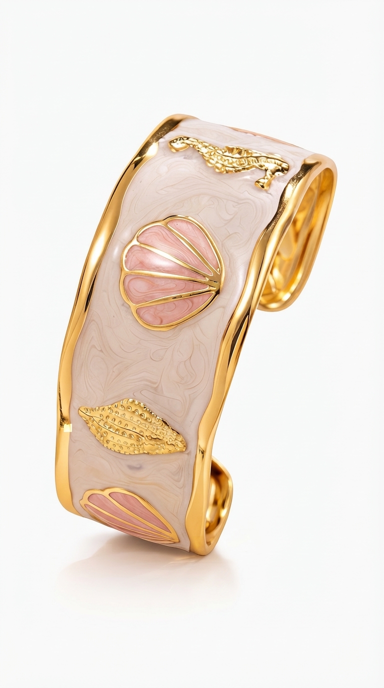 "Seashells" PVD Gold-Plated Steel Bracelet - Intensity