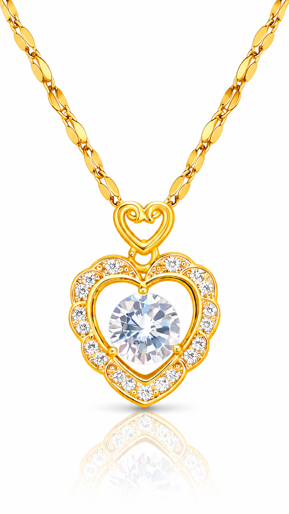 "Heart" PVD Gold-Plated Stainless Steel Necklace - Intensity