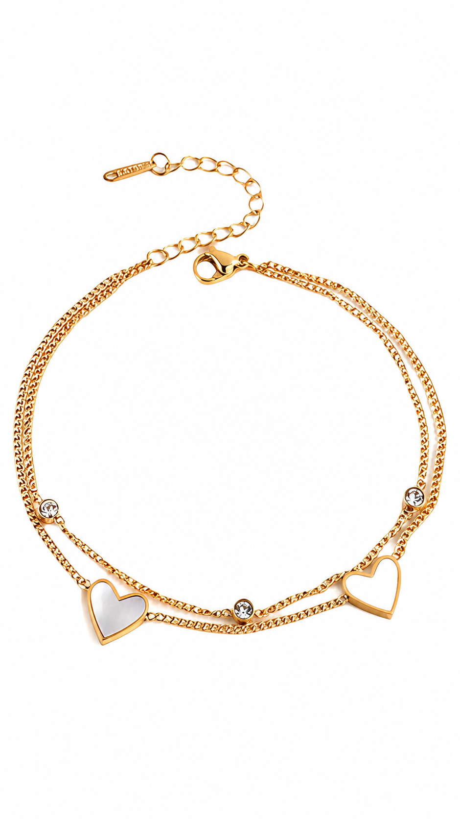 "Hearts" PVD Gold-Plated Stainless Steel Anklet - Intensity