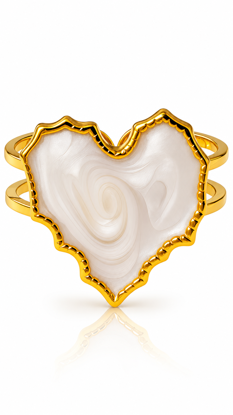 "Heart" Ring, 18K Gold Plated Steel