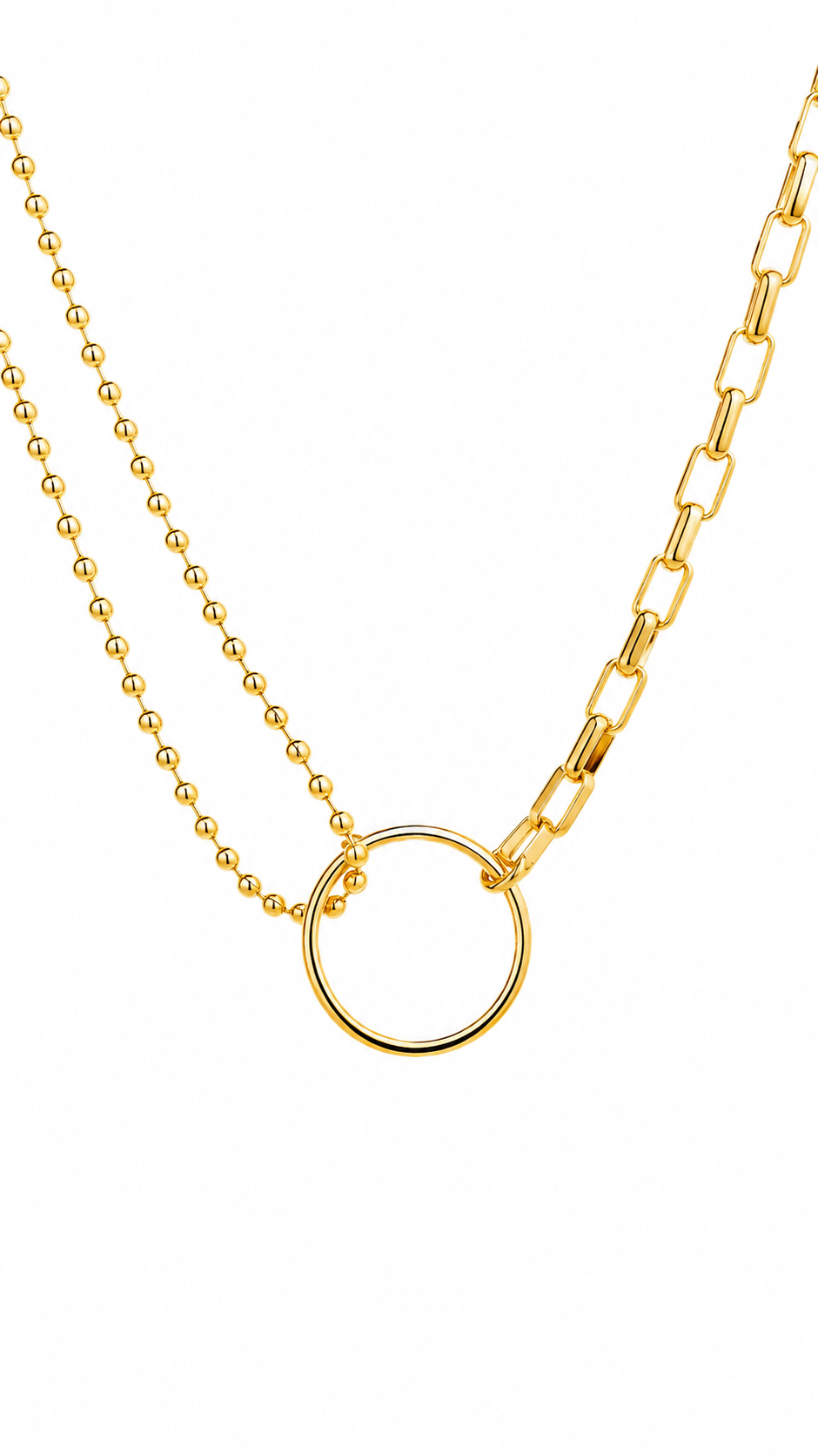 "Circle" PVD Gold-Plated Steel Necklace - Intensity