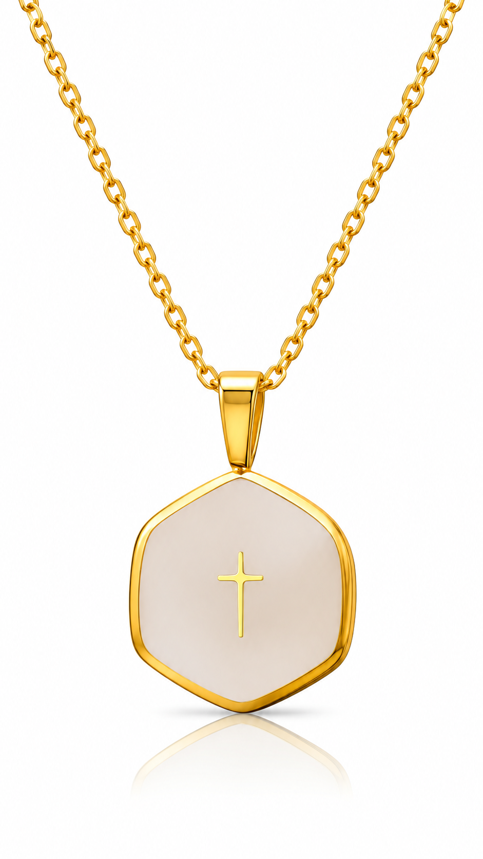 "Cross" PVD Gold-Plated Stainless Steel Necklace - Intensity