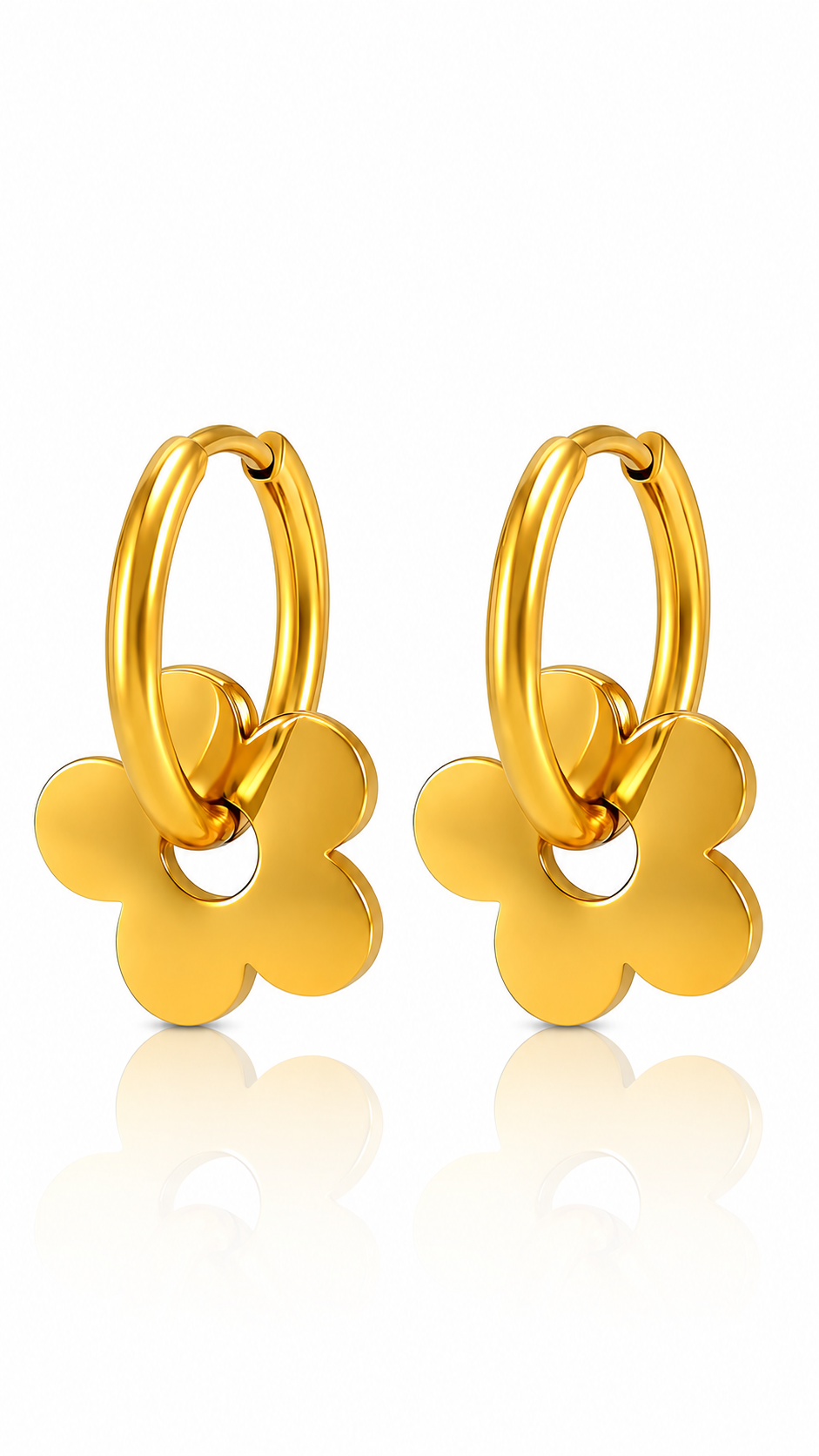 "Flowers" PVD Gold-Plated Steel Earrings - Intensity