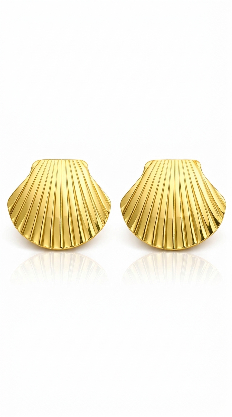 "Seashells" PVD Gold-Plated Steel Earrings - Intensity
