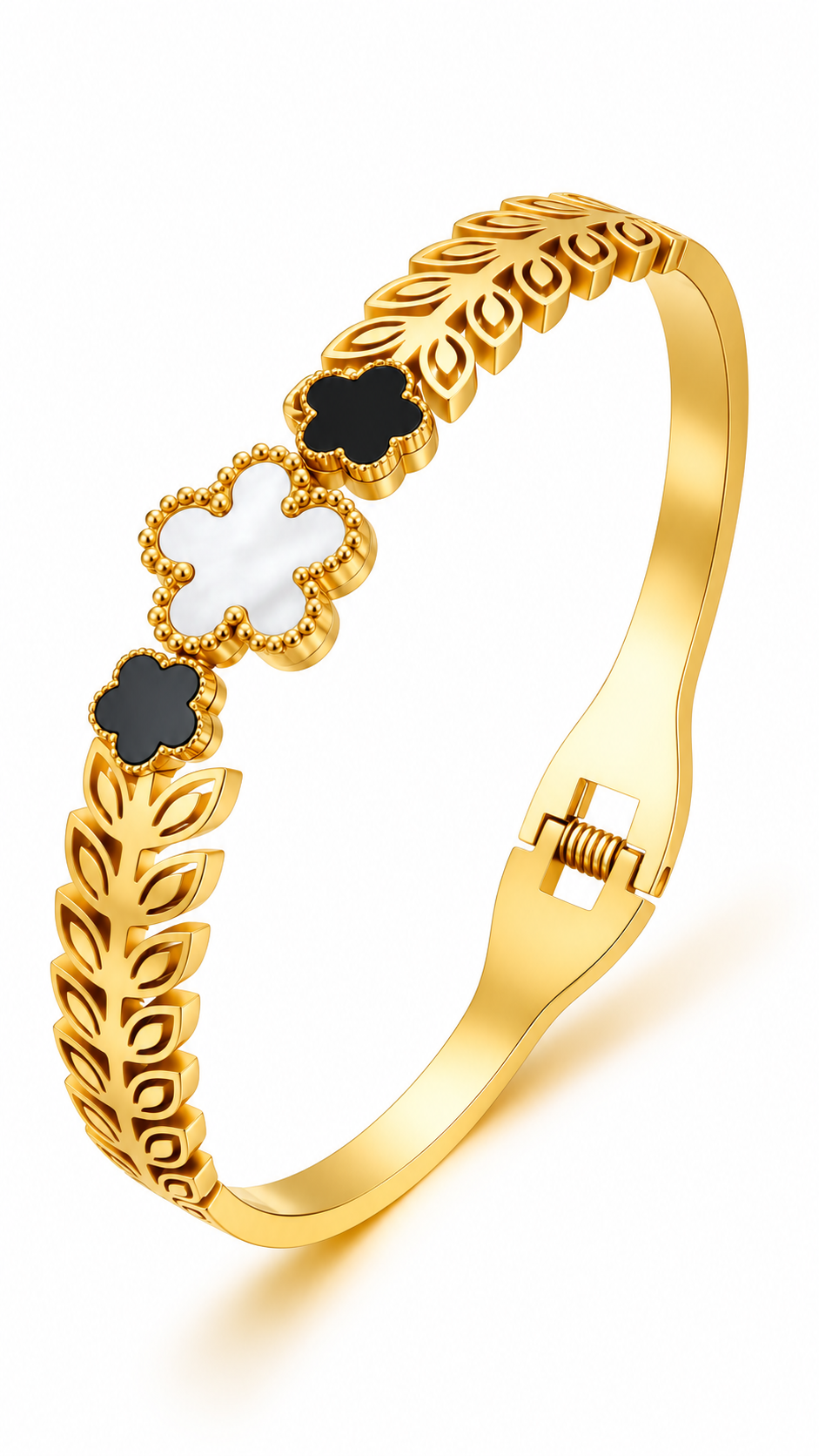 "Flowers" PVD Gold-Plated Stainless Steel Bracelet - Intensity