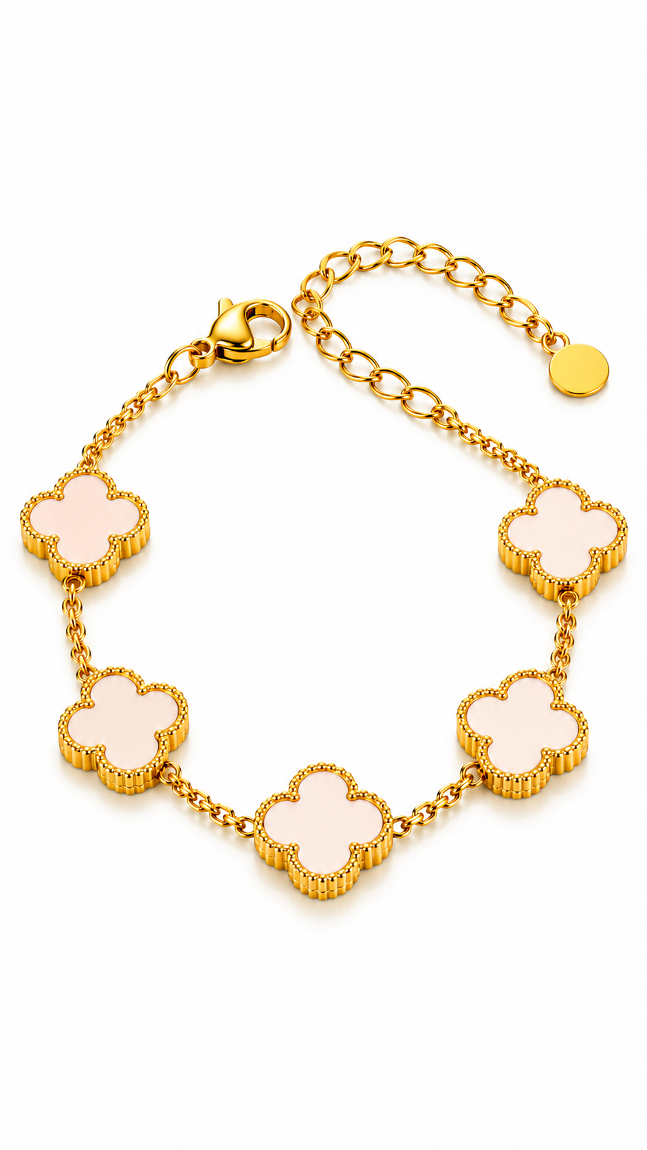 "Flower Meadow" Bracelet, 18K Gold Plated Steel