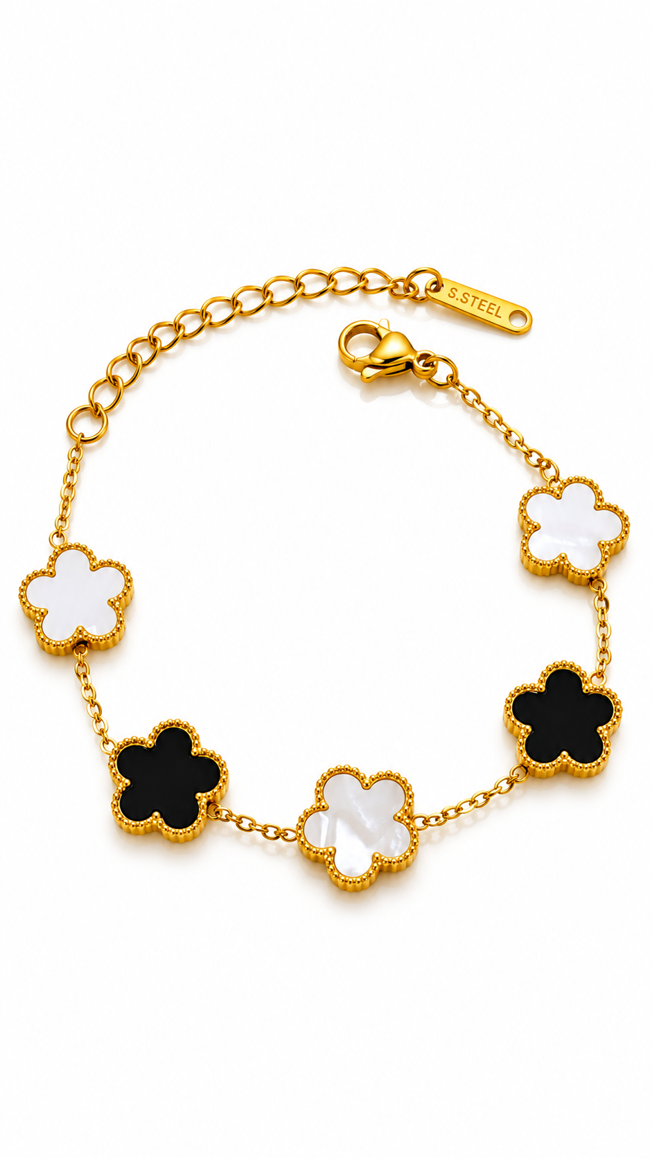 "Flower Meadow" PVD Gold-Plated Steel Bracelet - Intensity