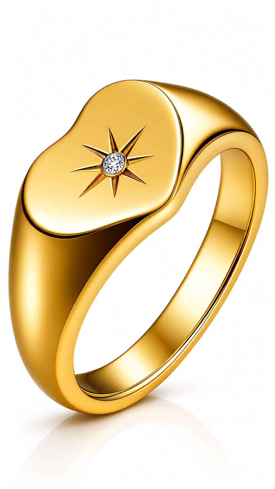 "Heart" PVD Gold-Plated Stainless Steel Ring - Intensity