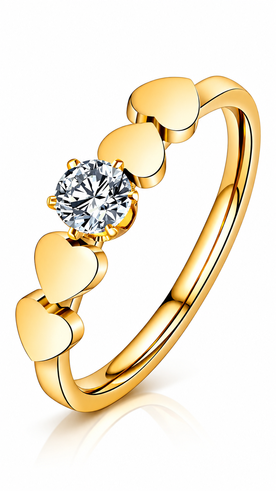 "Hearts" PVD Gold-Plated Stainless Steel Ring - Intensity