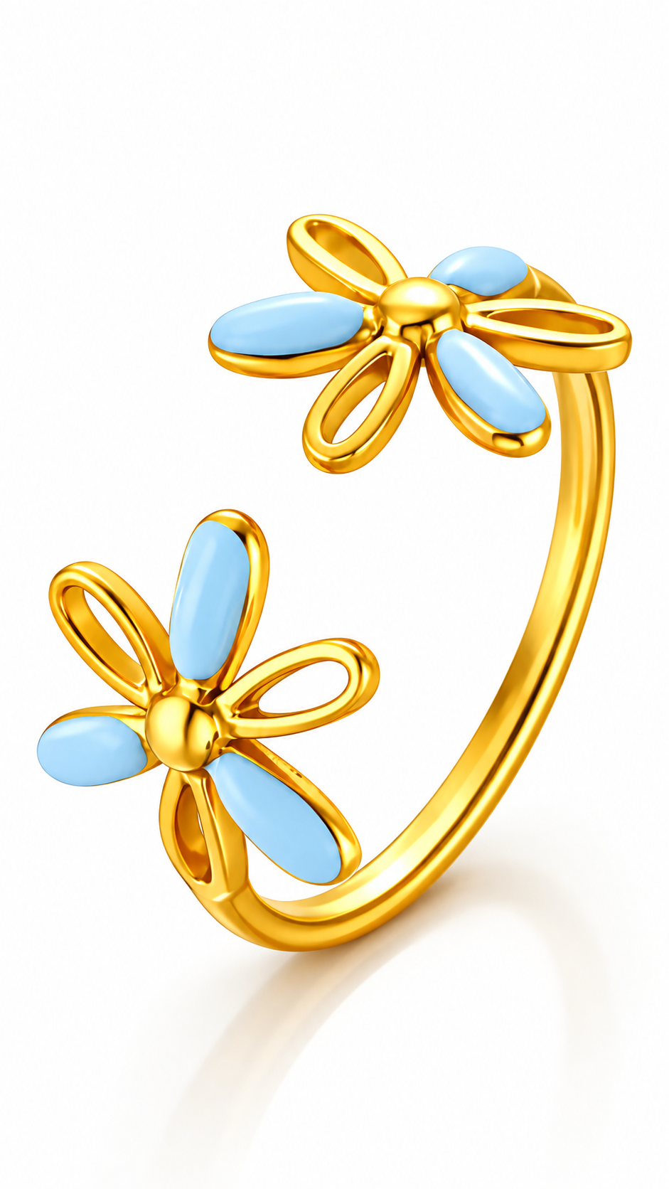 "Flowers" PVD Gold-Plated Stainless Steel Ring - Intensity