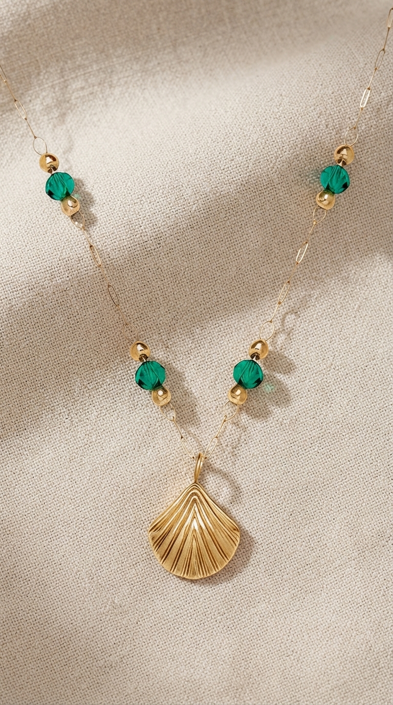 "Seashell" PVD Gold-Plated Steel Necklace - Intensity