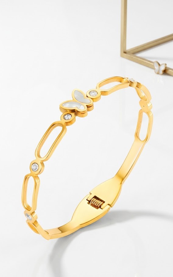 "Butterfly" PVD Gold-Plated Stainless Steel Bracelet - Intensity