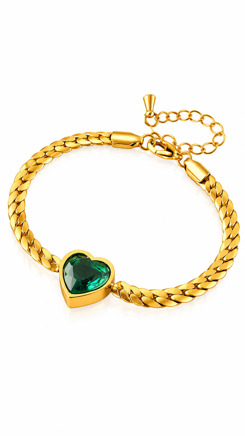 "Heart" PVD Gold-Plated Stainless Steel Bracelet - Intensity