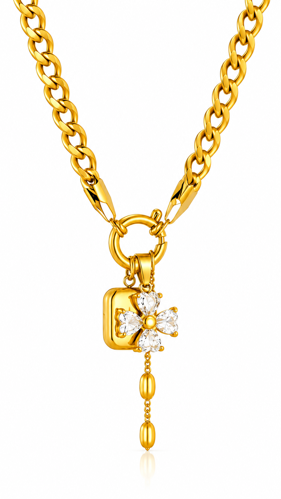 "Flower" PVD Gold-Plated Stainless Steel Necklace - Intensity