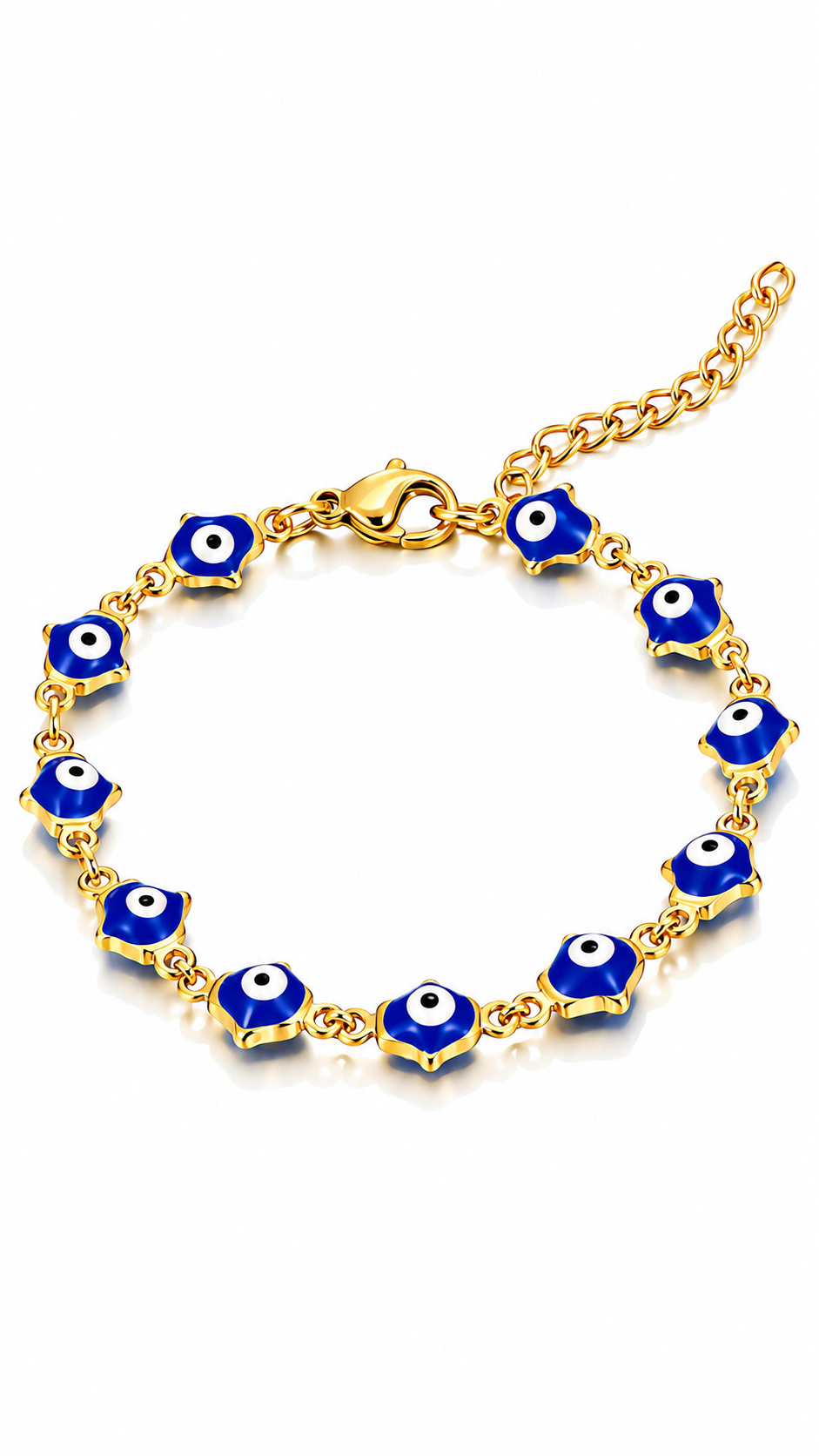 "Evil Eyes" Bracelet, 18K Gold Plated Steel