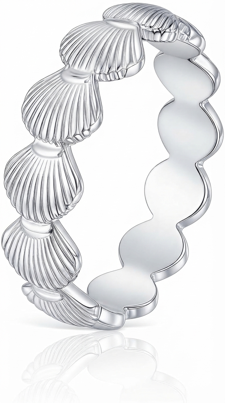 "Seashells" Ring, Stainless Steel