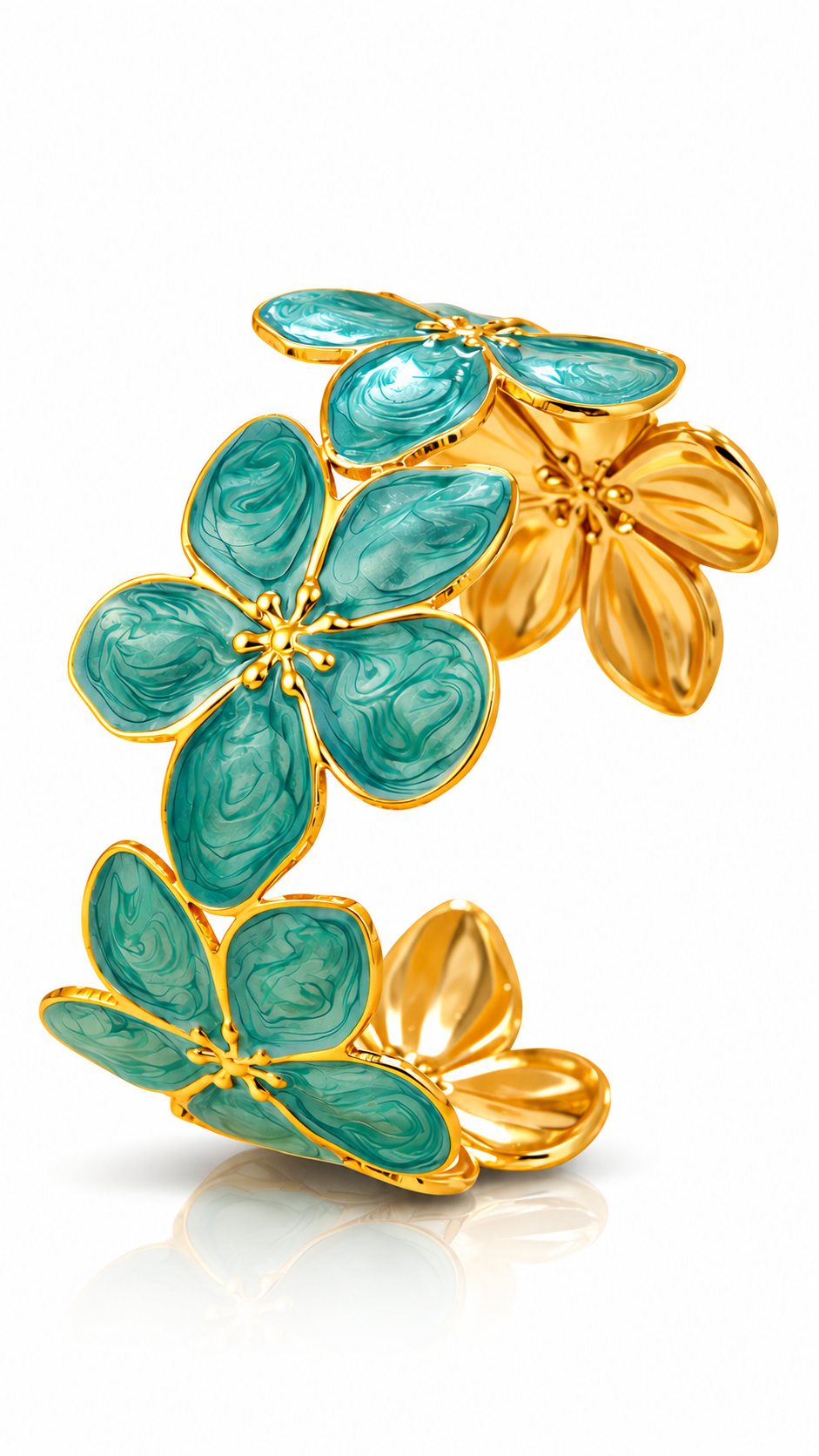 "Flower Meadow" PVD Gold-Plated Steel Bracelet - Intensity