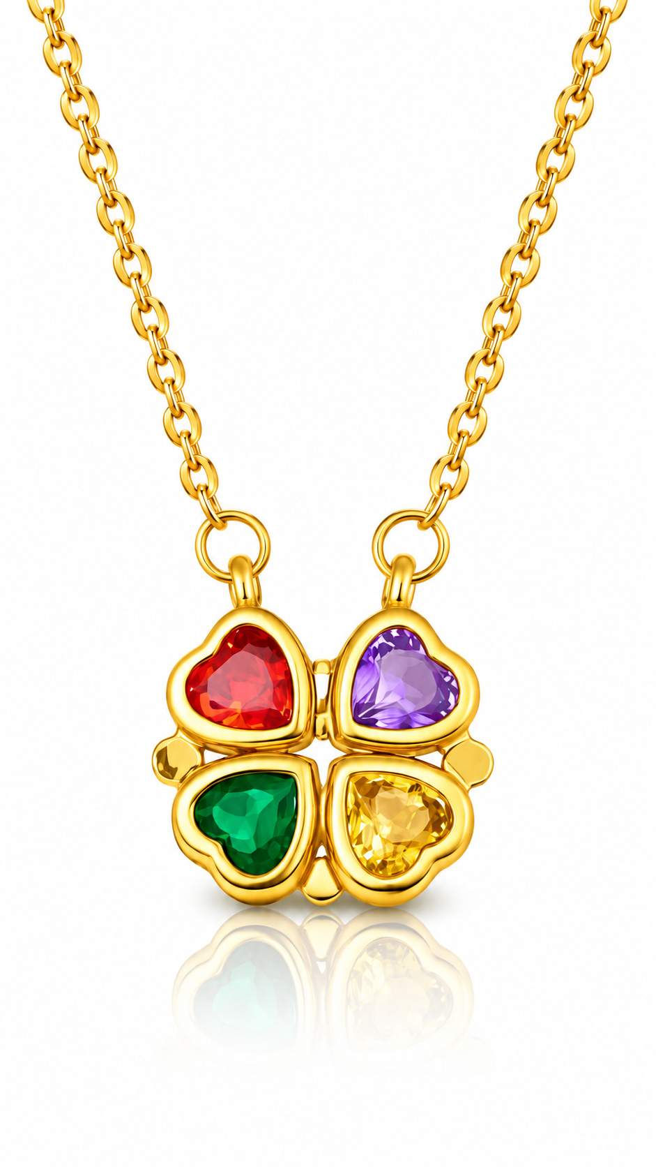 "Flower" PVD Gold-Plated Steel Necklace - Intensity