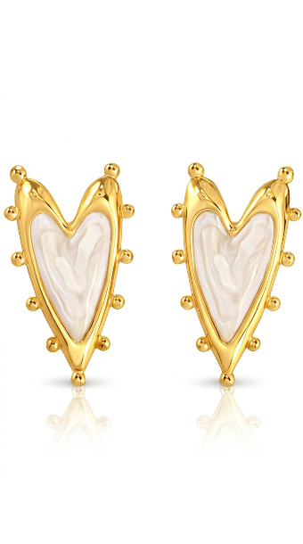 "Hearts" PVD Gold-Plated Steel Earrings - Intensity