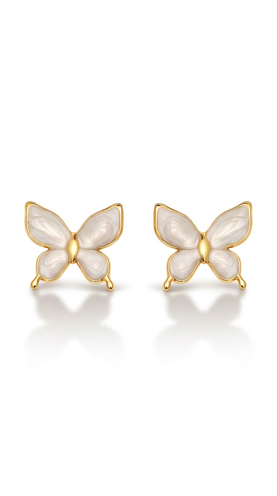 "Butterflies" PVD Gold-Plated Steel Earrings - Intensity
