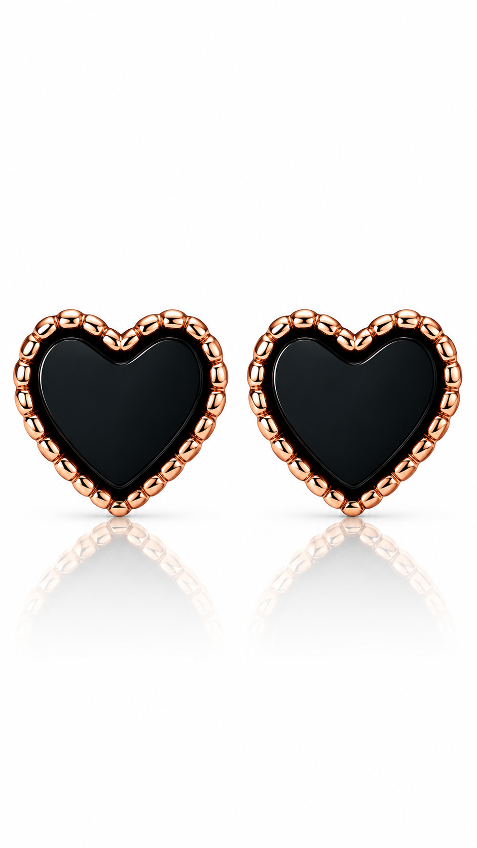 "Hearts" Earrings, 18K Gold Plated Steel