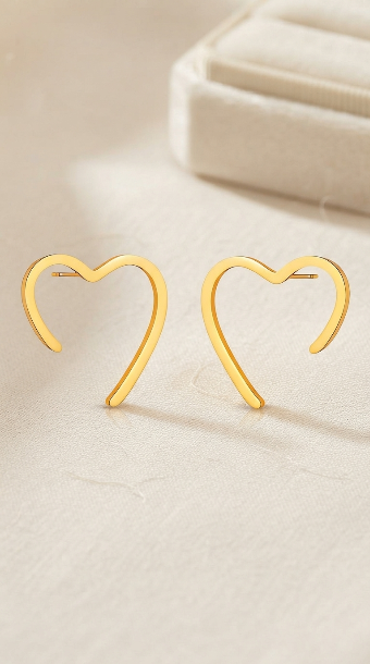 "Hearts" PVD Gold-Plated Steel Earrings - Intensity