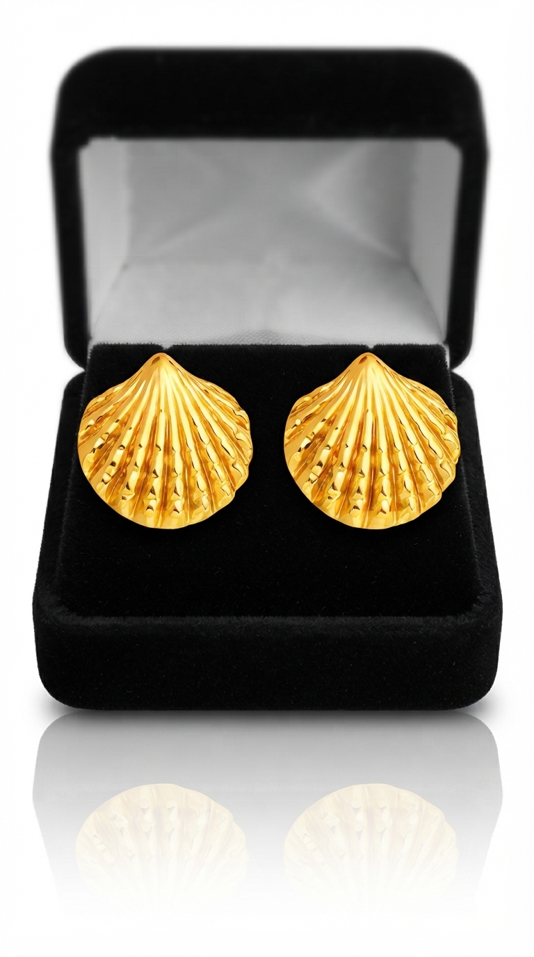 "Seashell" PVD Gold-Plated Steel Earrings - Intensity