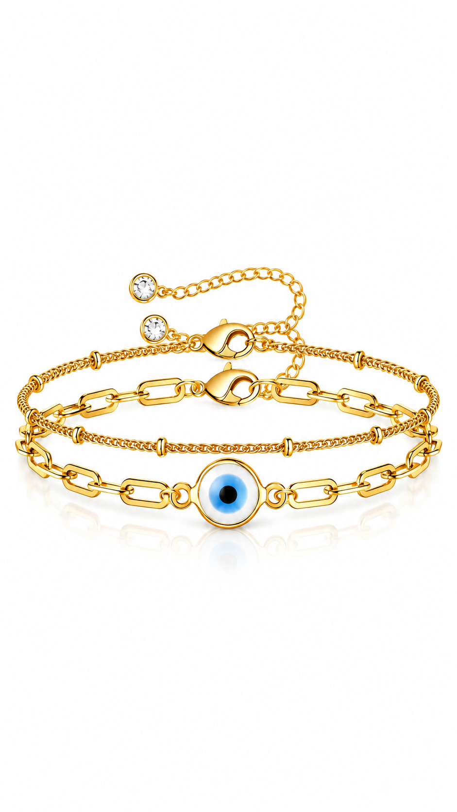 "Evil Eye" PVD Gold-Plated Steel Bracelet - Intensity